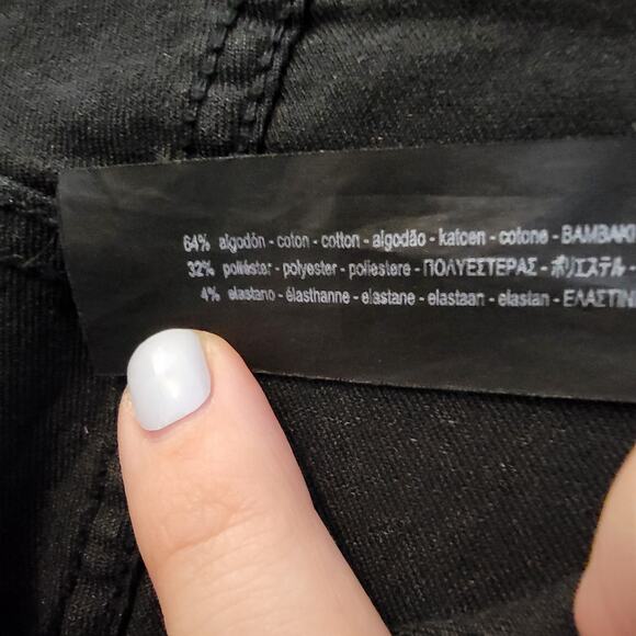 Zara Black Faux Leather Skinny Jeans Pants Zipper Pockets Size 6 - Picture 4 of 4